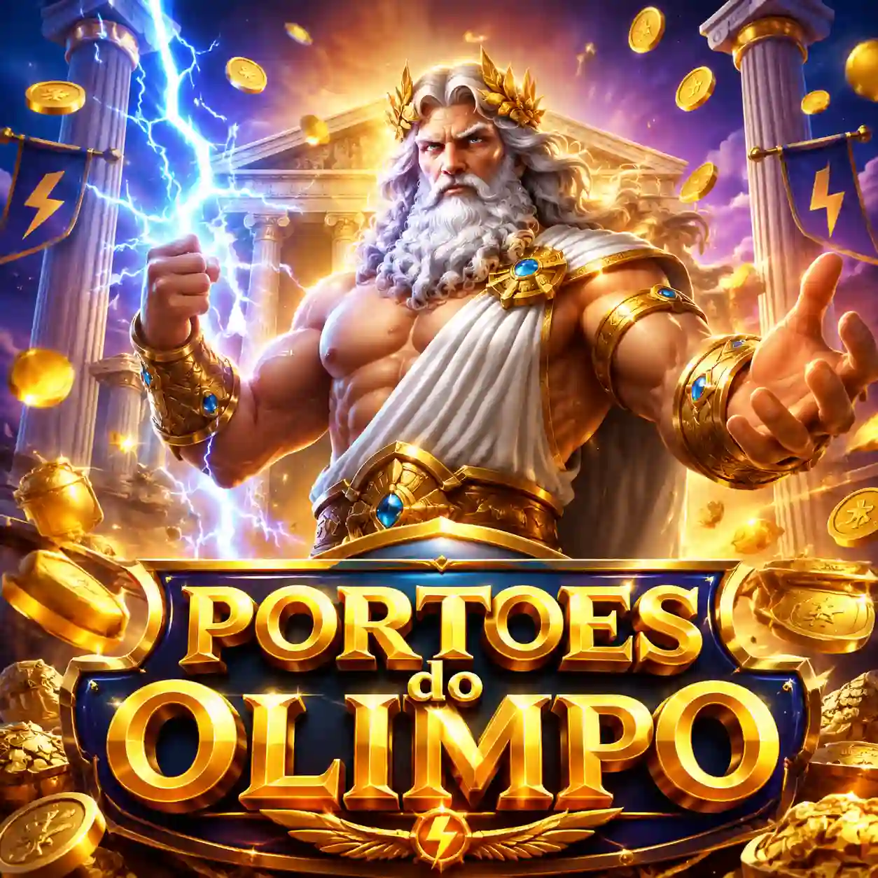 Captura de tela do jogo Gates of Olympus com tema mitológico grego